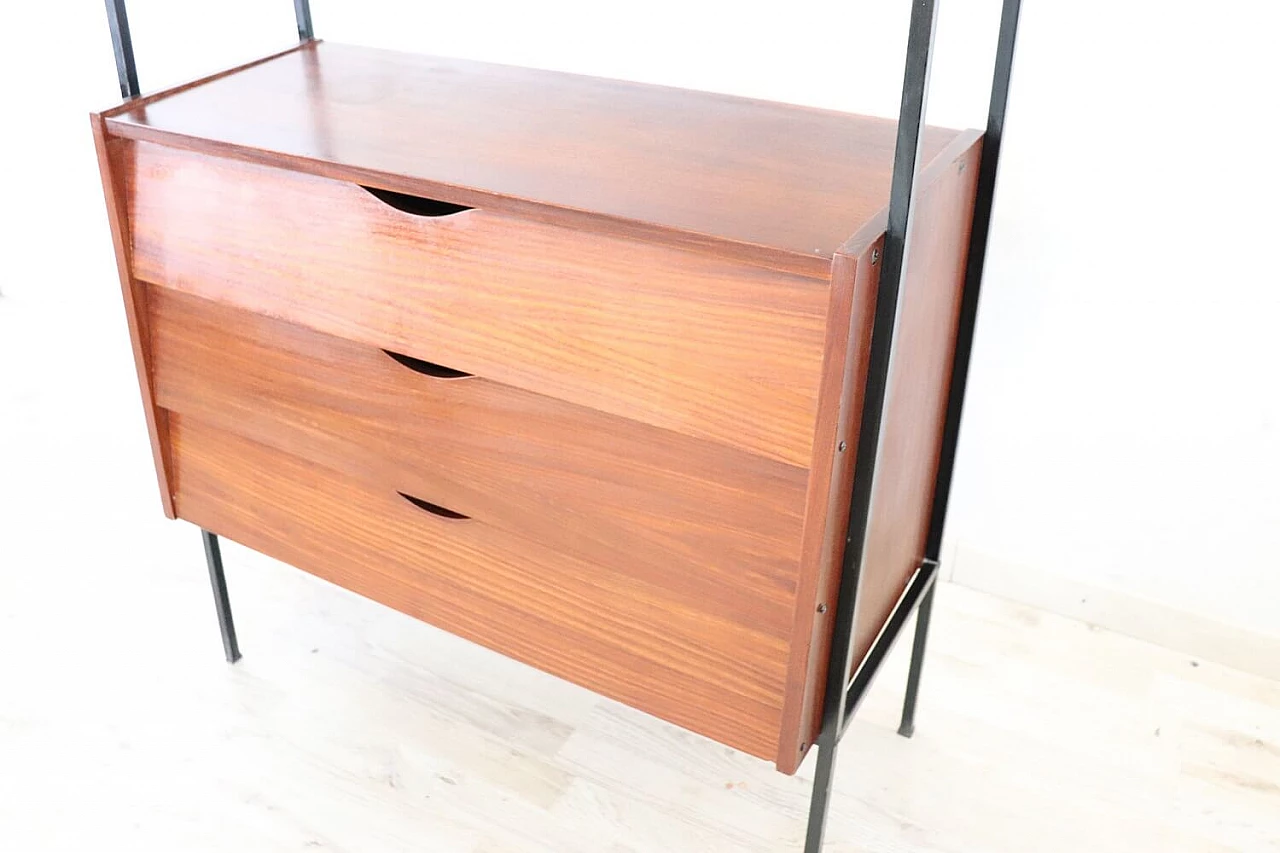 Scarpiera in teak e ferro con ante scorrevoli, anni '60 5