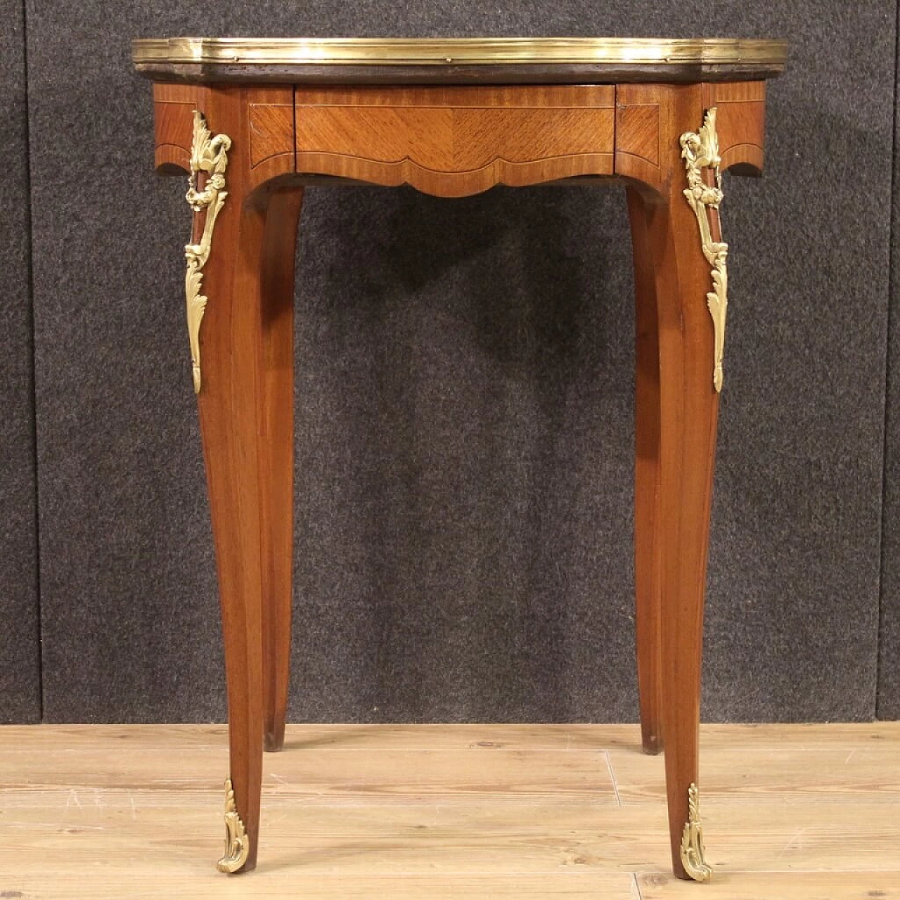 Napoleon III style coffee table with marble top, 1940s 3