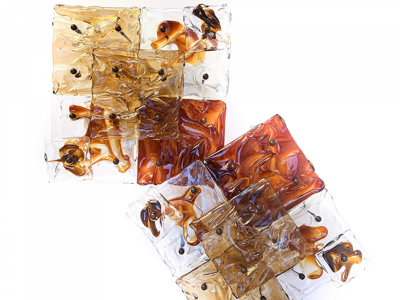 Coppia di applique Patchworks di Toni Zuccheri per Venini, anni '60 1