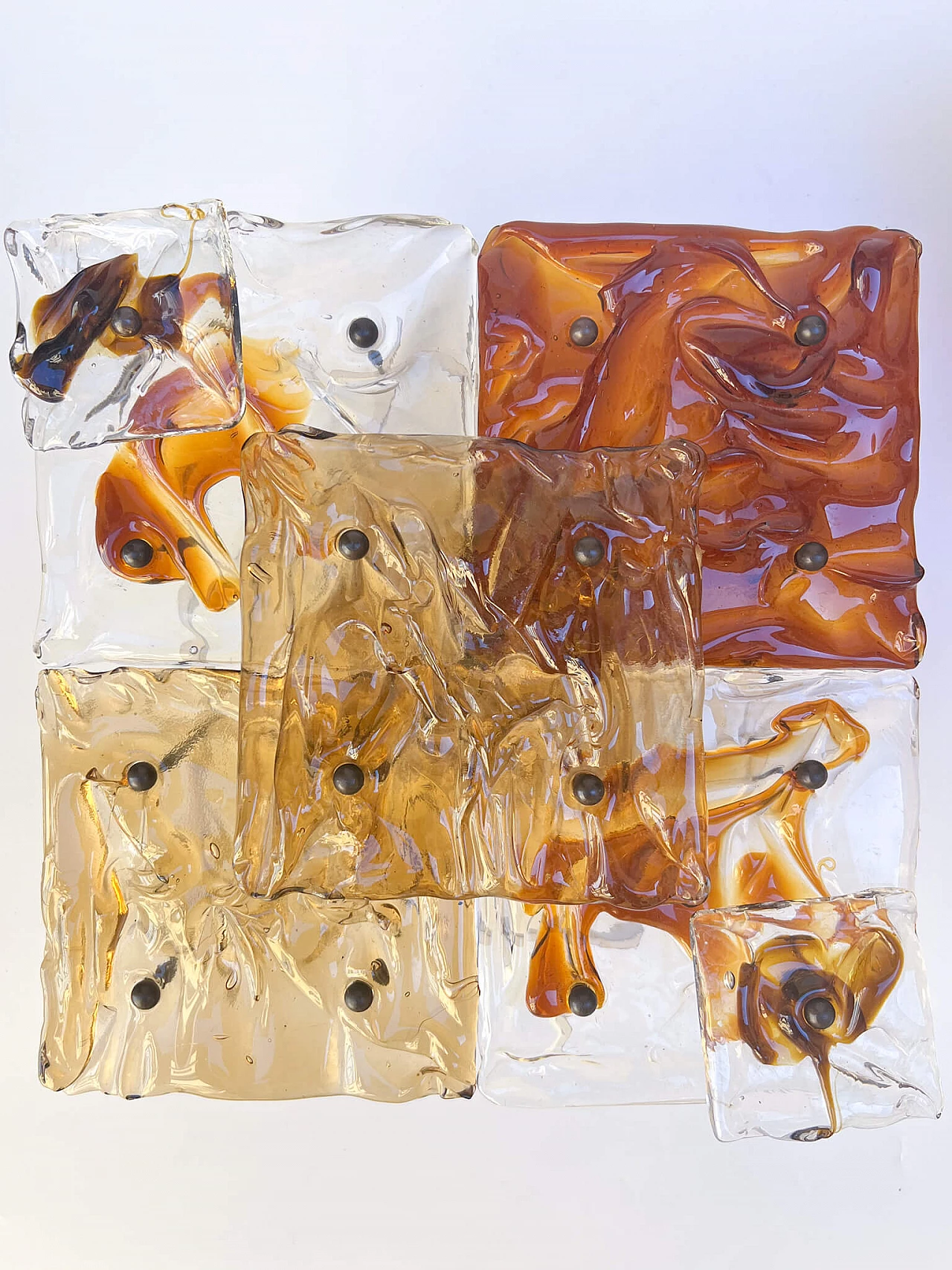 Coppia di applique Patchworks di Toni Zuccheri per Venini, anni '60 5