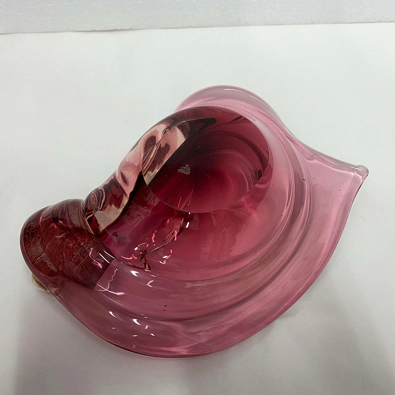 Purple and gold Murano glass ashtray, 1970s 3