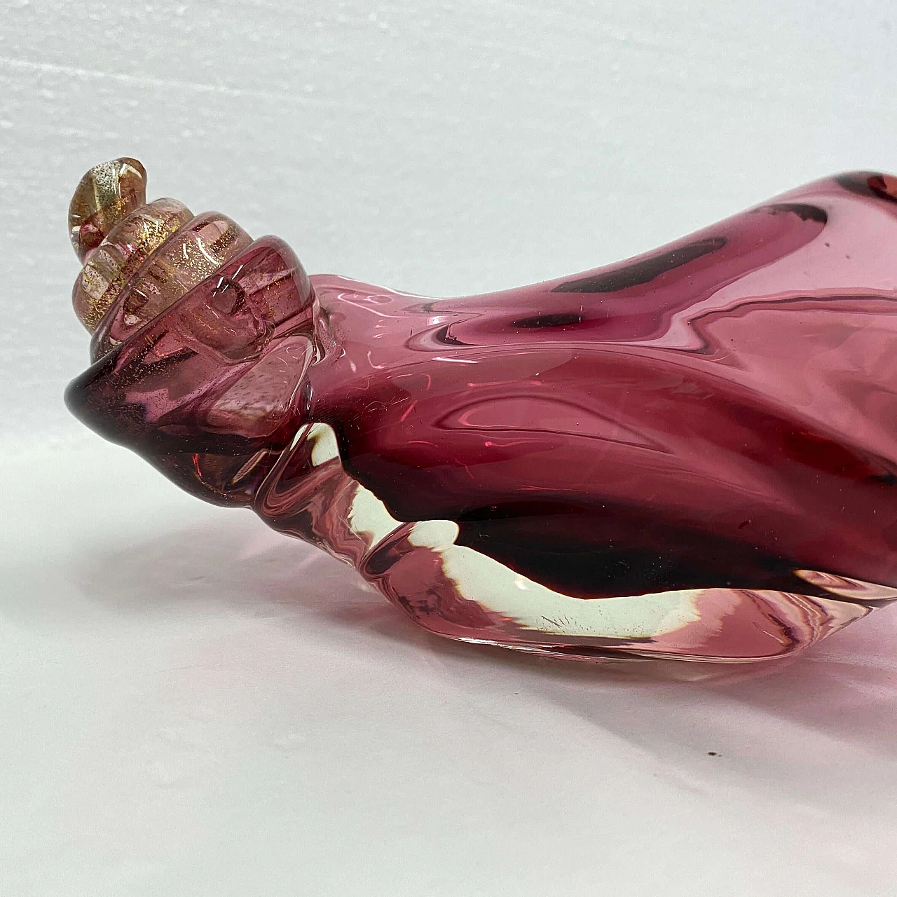 Purple and gold Murano glass ashtray, 1970s 5