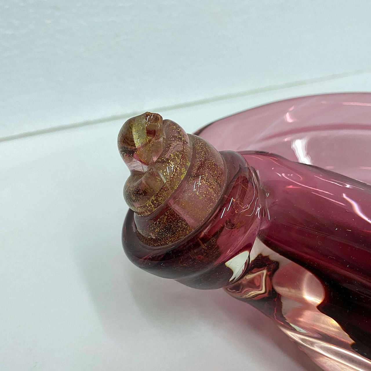 Purple and gold Murano glass ashtray, 1970s 6