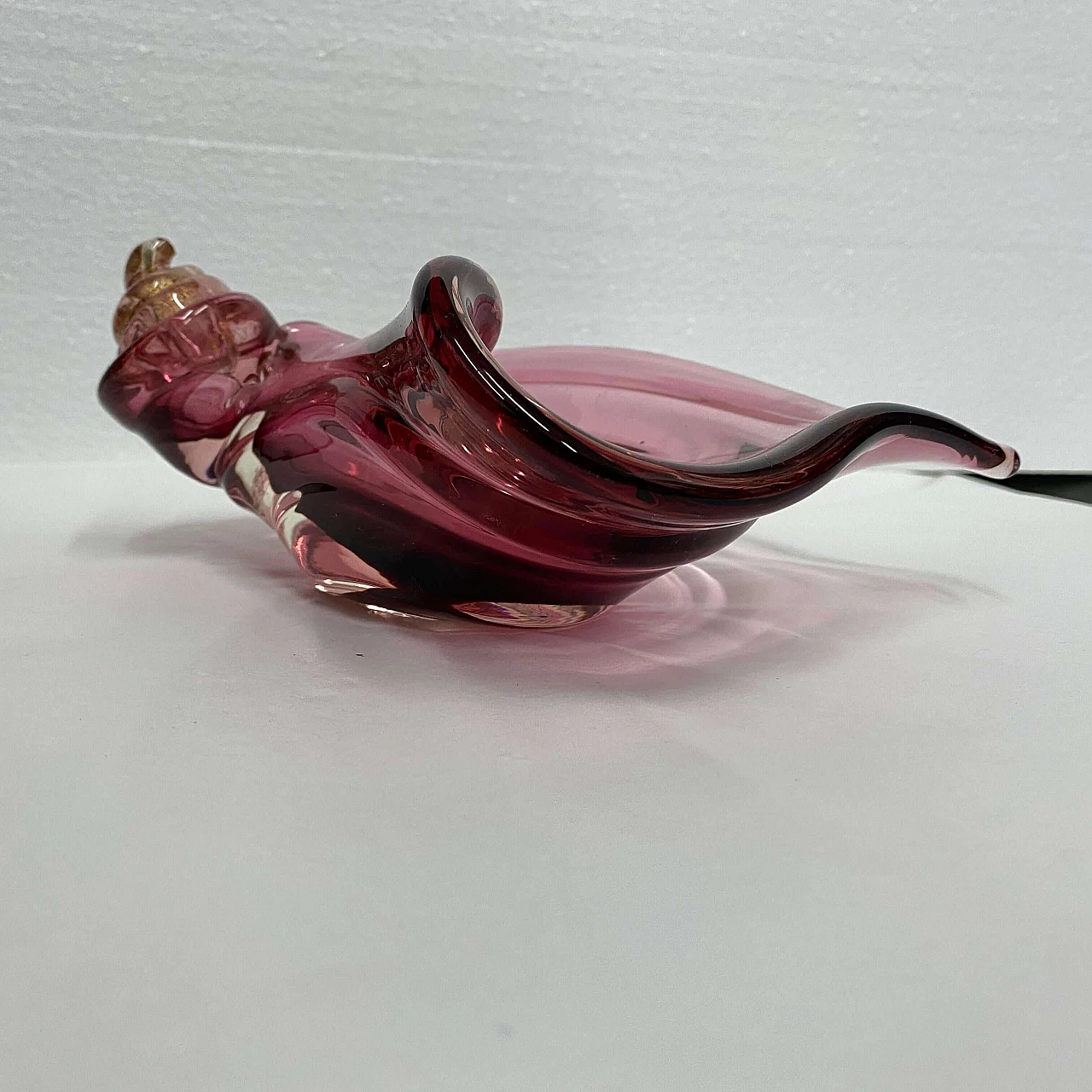 Purple and gold Murano glass ashtray, 1970s 7