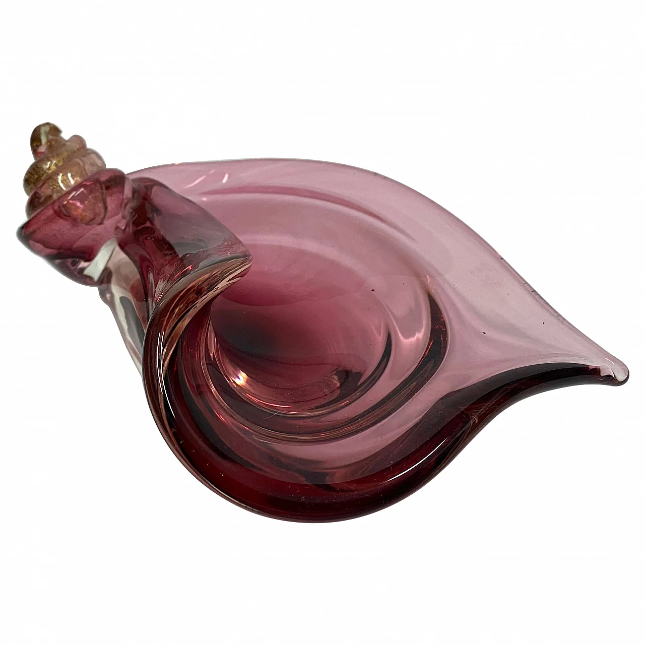 Purple and gold Murano glass ashtray, 1970s 10