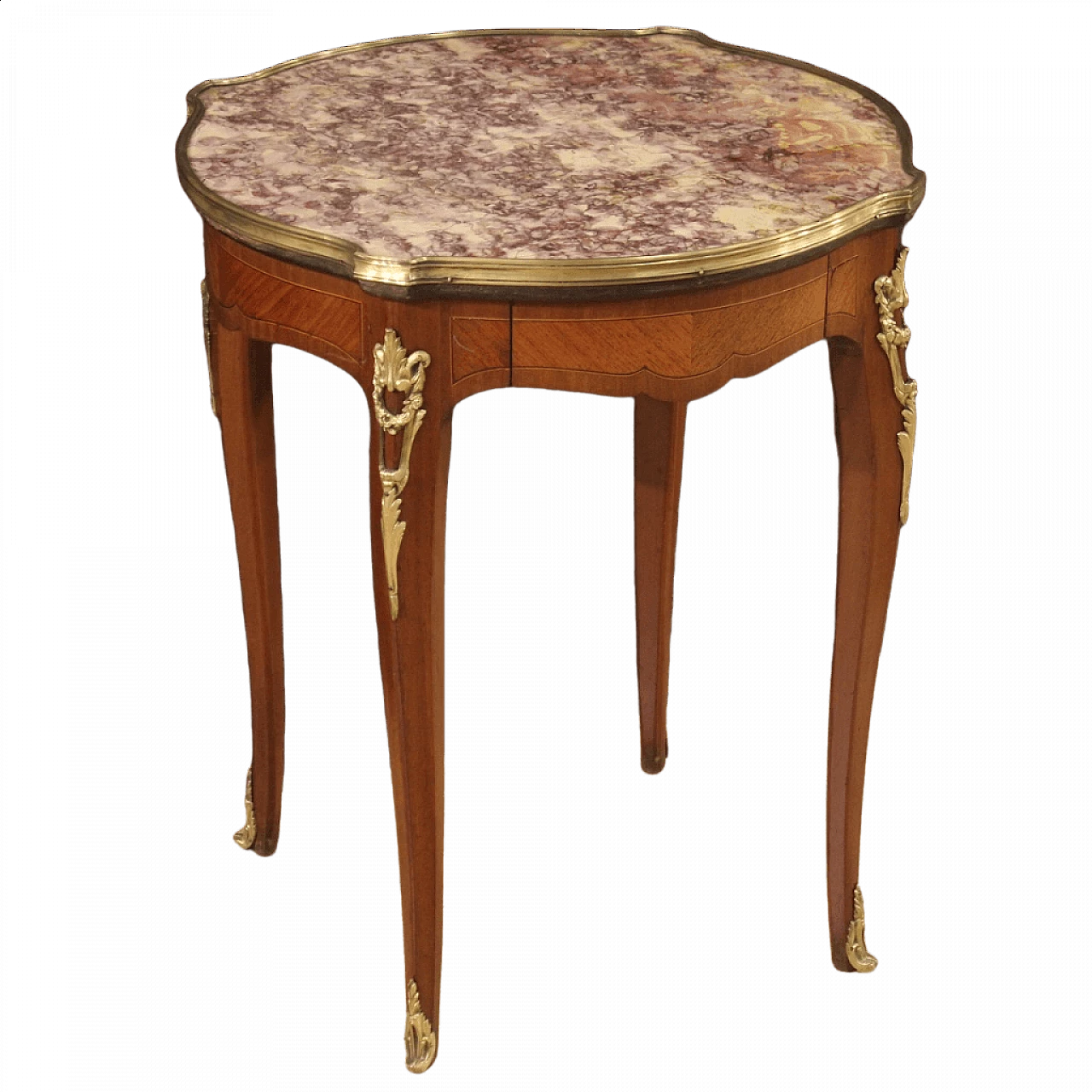 Napoleon III style coffee table with marble top, 1940s 13
