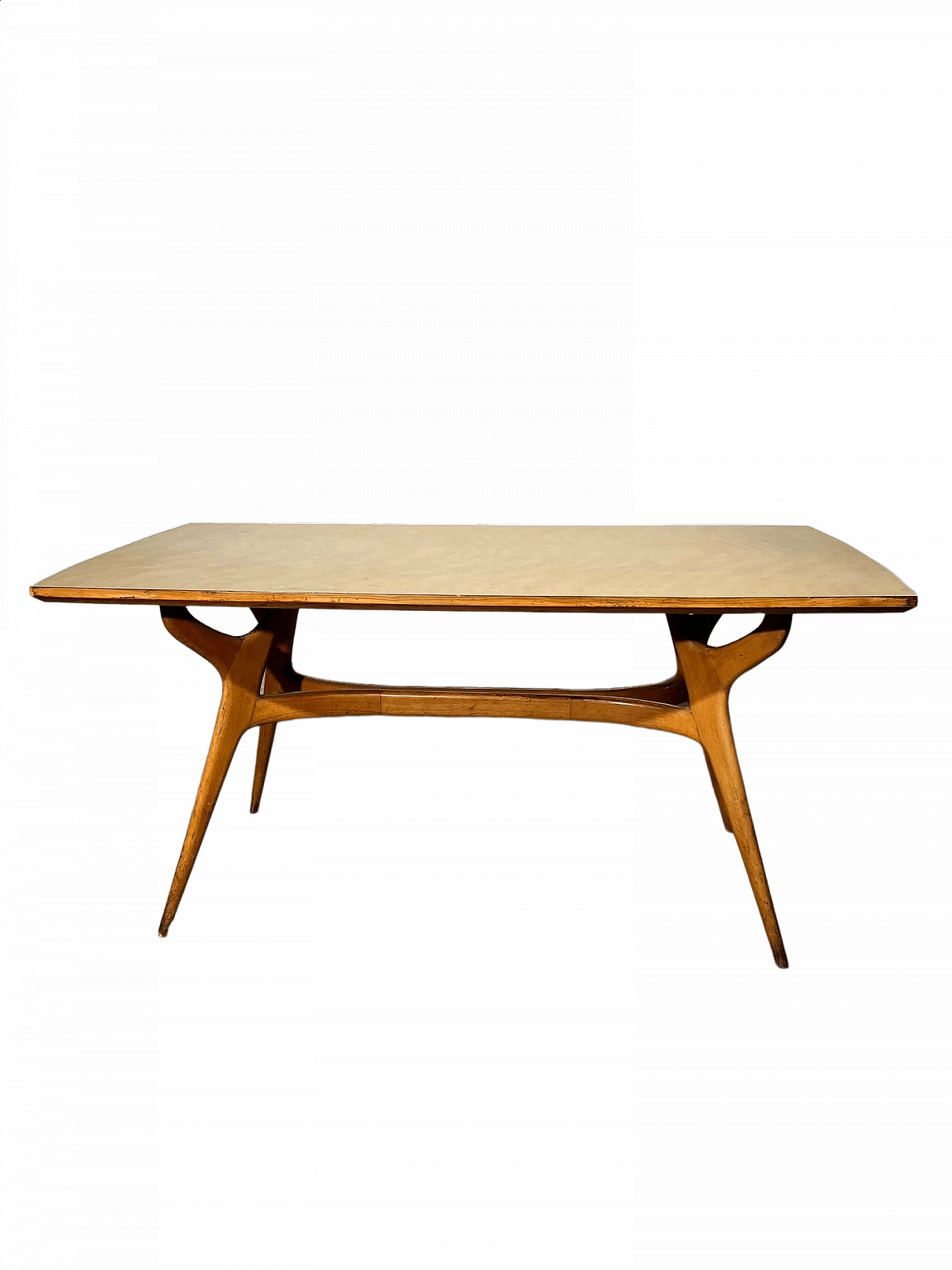 Beech dining table with Formica top, 1950s 8