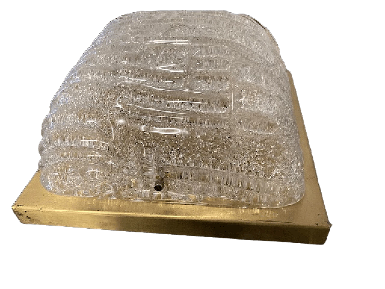 Plafoniera a due luci in vetro di Murano, anni '70 9