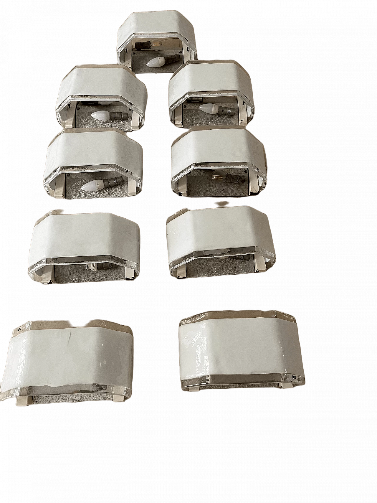 9 Appliques di vetro di Murano di Aureliano Toso per ITRE, anni '80 7