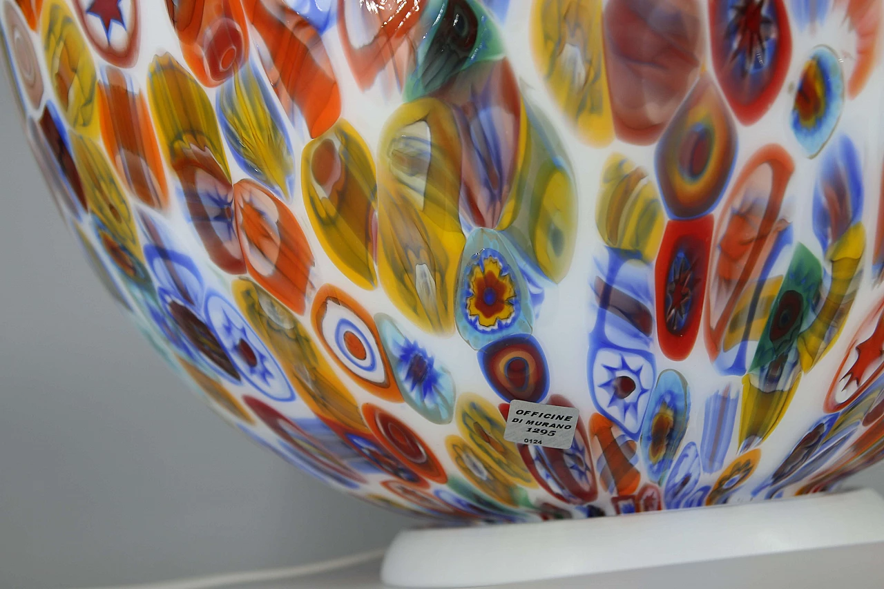 Lampada in vetro di Murano con murrine millefiori 9