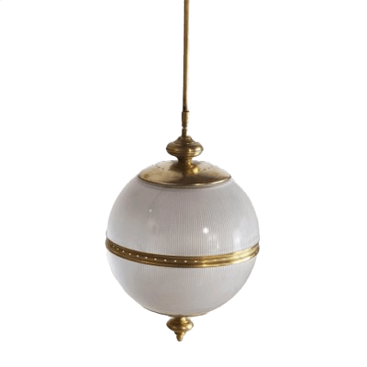 Suspension lamp in brass and satin glass by Luigi Caccia Dominioni for Azucena, 1950s 7