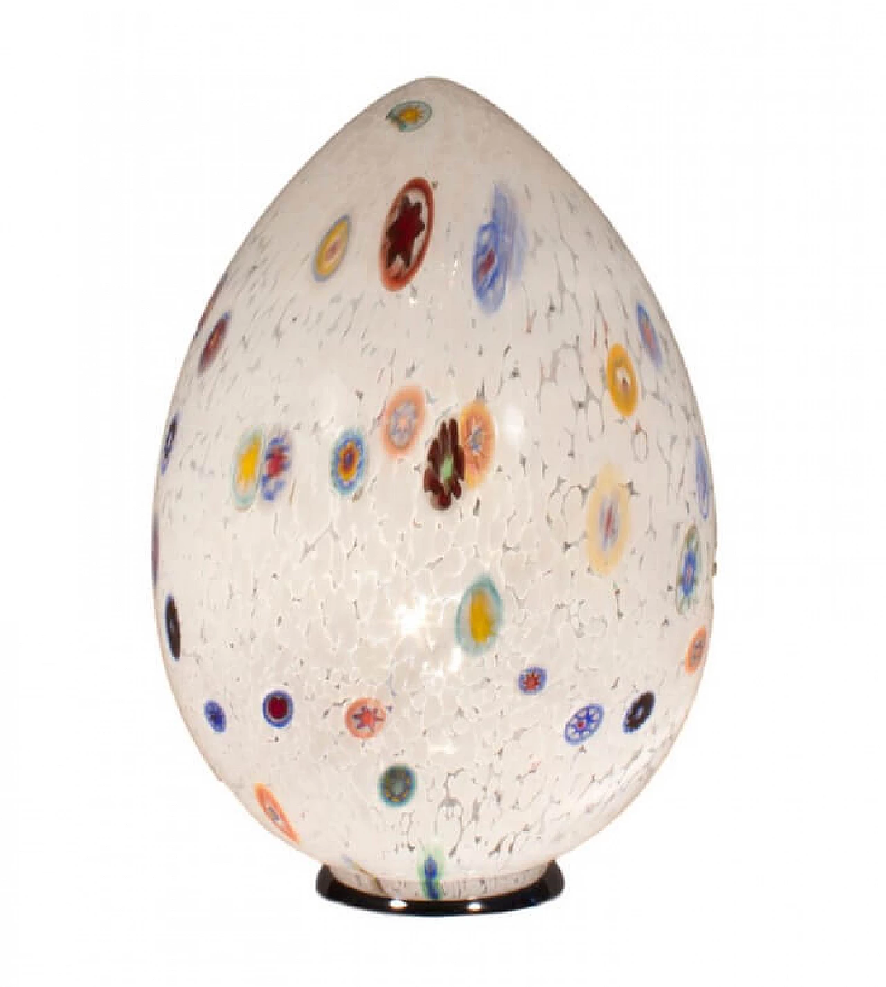 Murano glass egg lamp with Millefiori murrine 1