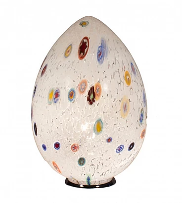 Murano glass egg lamp with Millefiori murrine