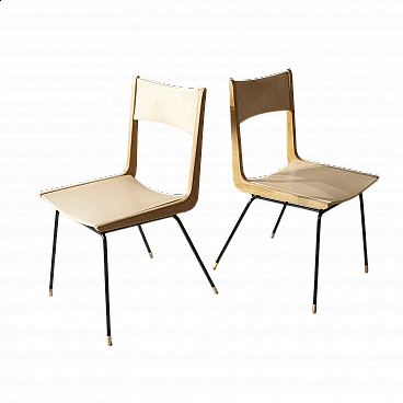 Coppia di sedie da pranzo Boomerang di Carlo De Carli, anni '50