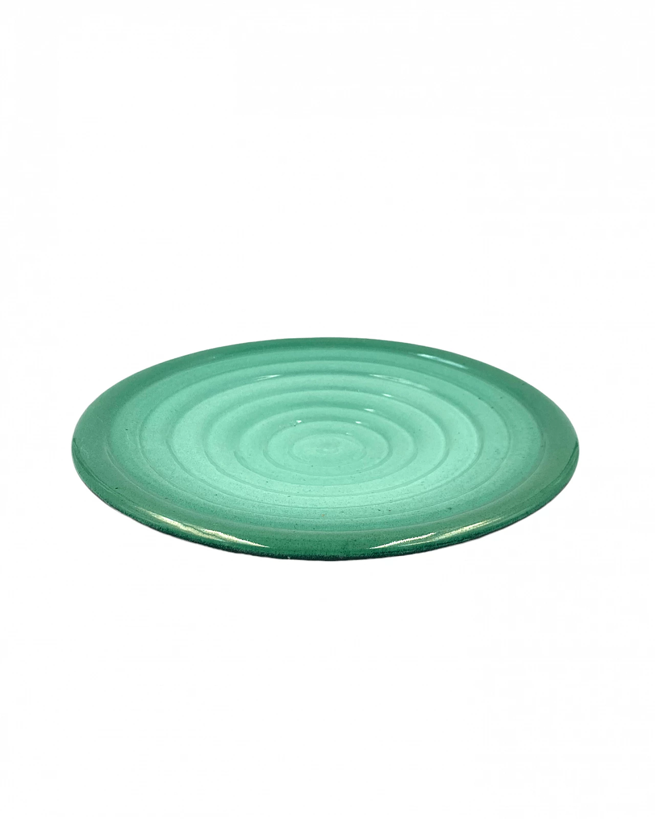 Green ceramic plate by Giuseppe Mazzotti for Albisola, 1960s 1