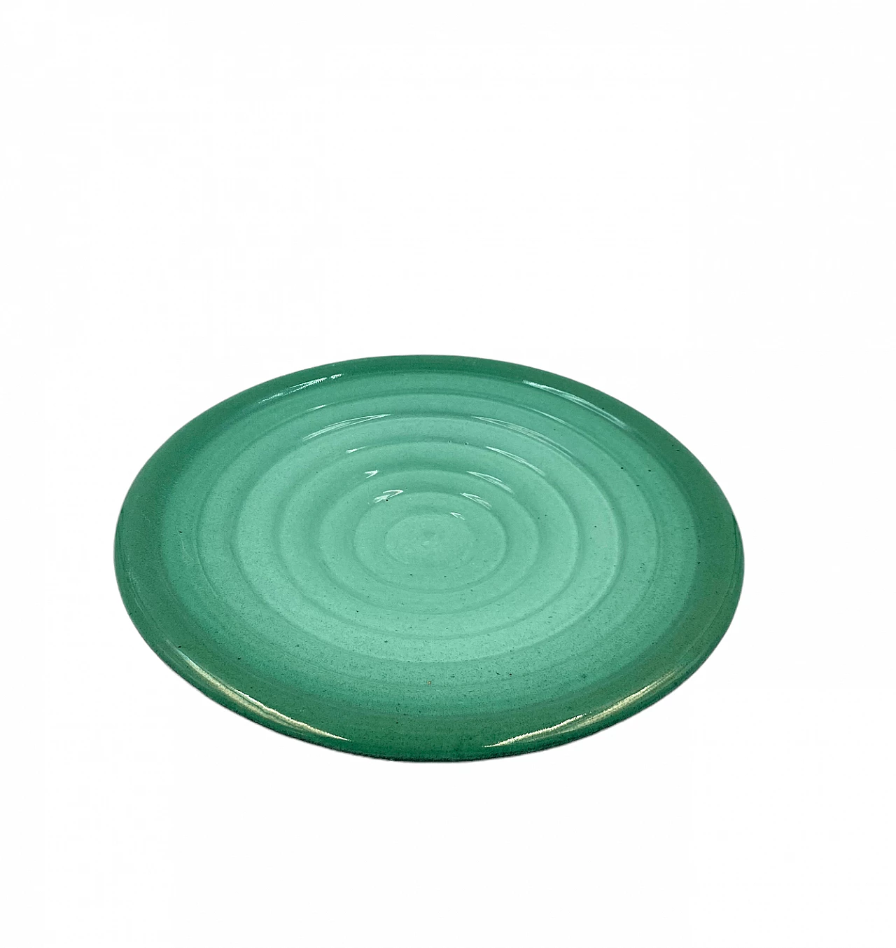 Piatto in ceramica verde di Giuseppe Mazzotti per Albisola, anni '60 2