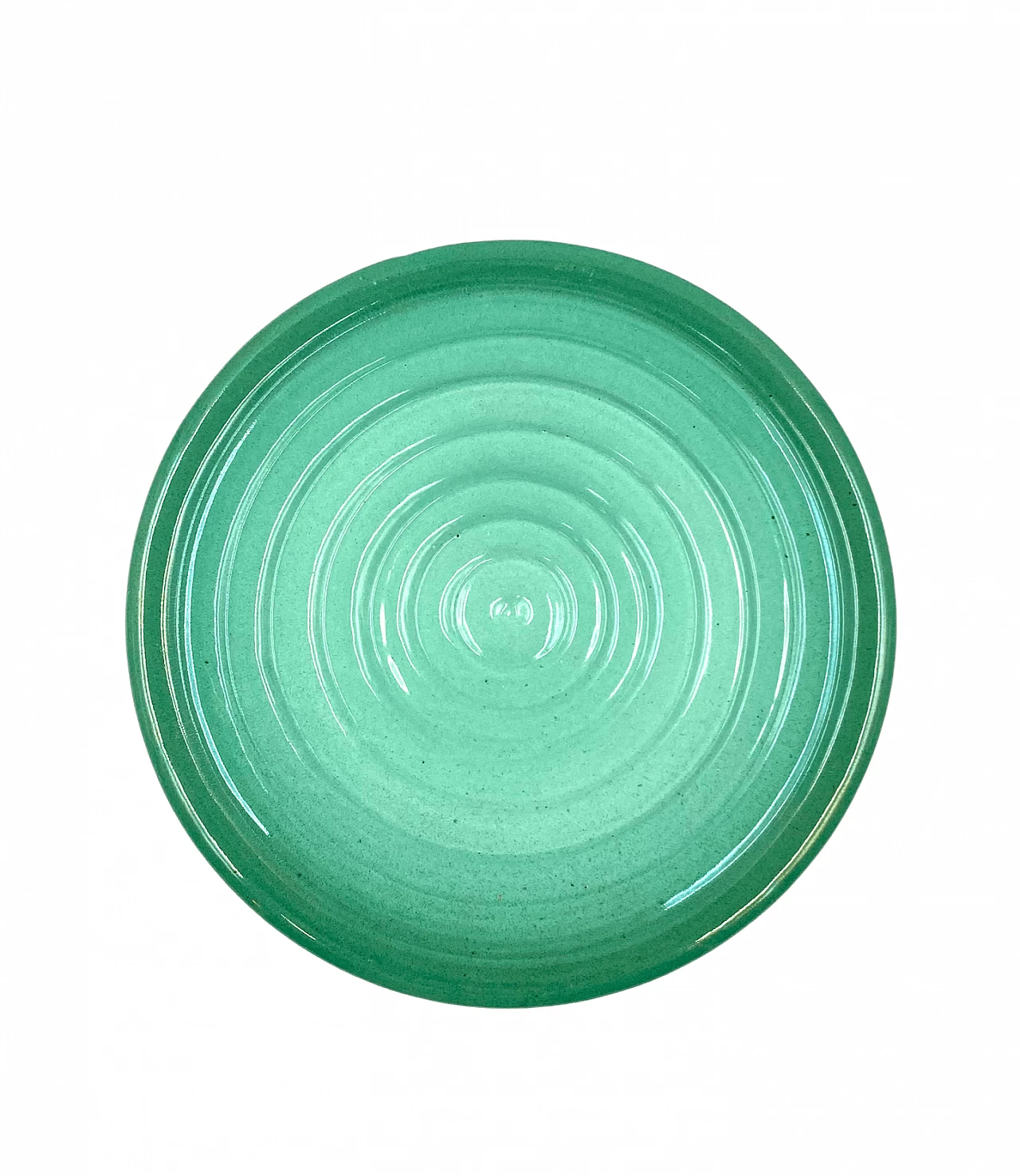 Piatto in ceramica verde di Giuseppe Mazzotti per Albisola, anni '60 6