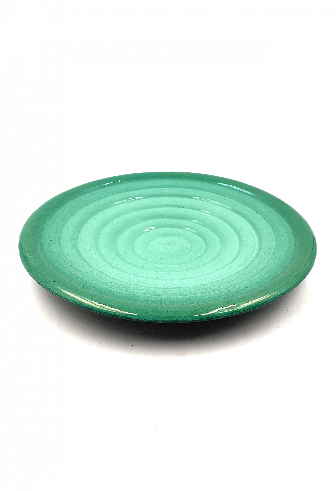 Green ceramic plate by Giuseppe Mazzotti for Albisola, 1960s 8