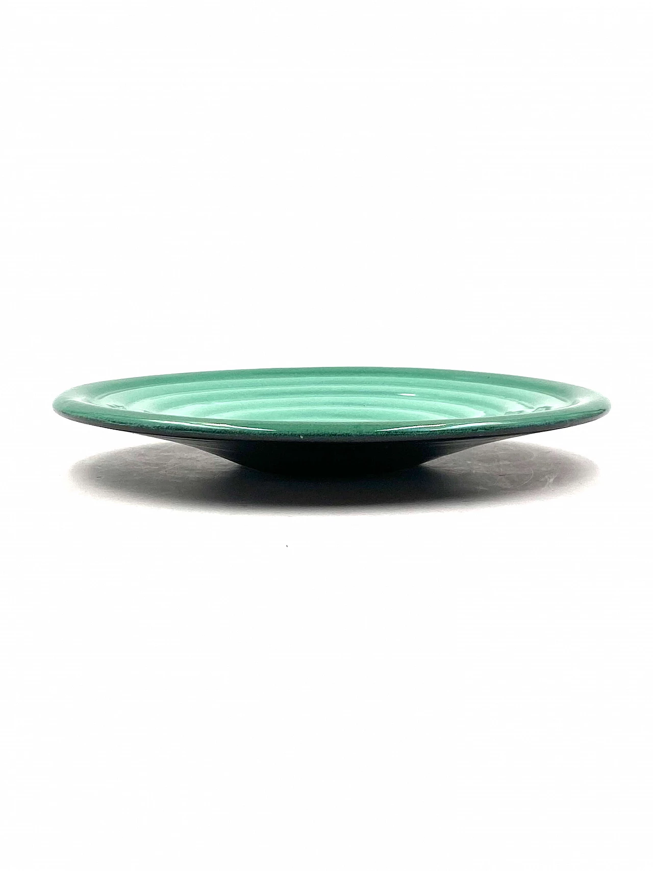 Piatto in ceramica verde di Giuseppe Mazzotti per Albisola, anni '60 10
