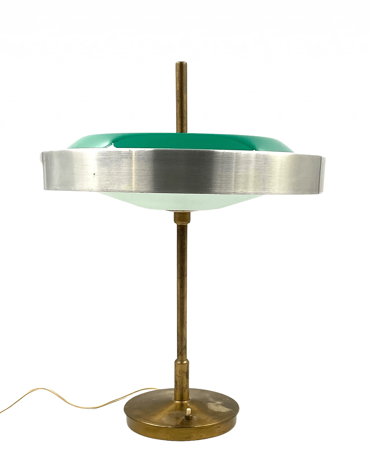 Lampada da tavolo in ottone e vetro di Oscar Torlasco per Lumi, anni '60 1