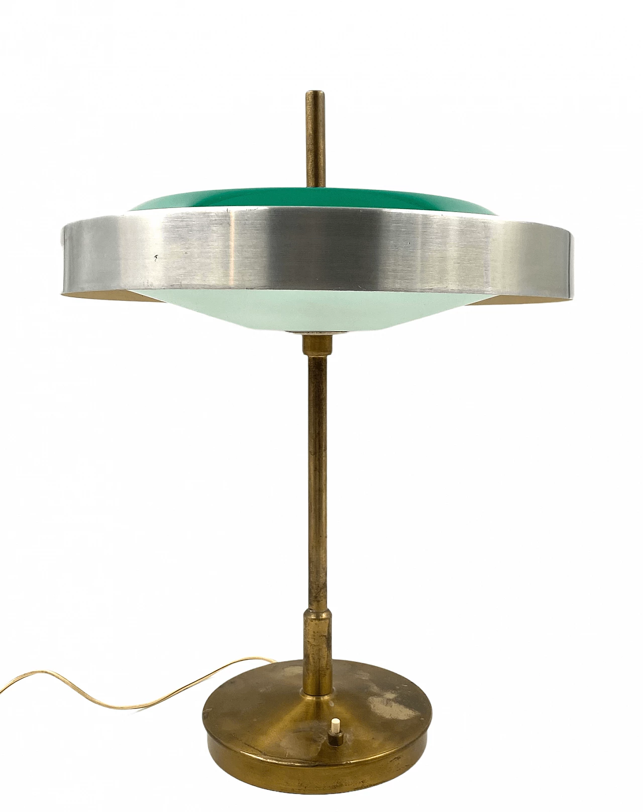 Lampada da tavolo in ottone e vetro di Oscar Torlasco per Lumi, anni '60 6