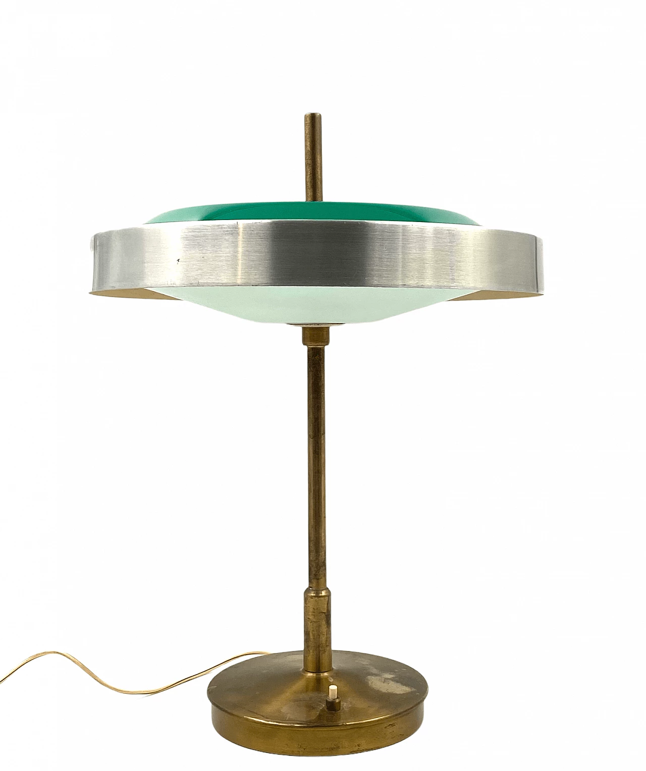 Lampada da tavolo in ottone e vetro di Oscar Torlasco per Lumi, anni '60 8