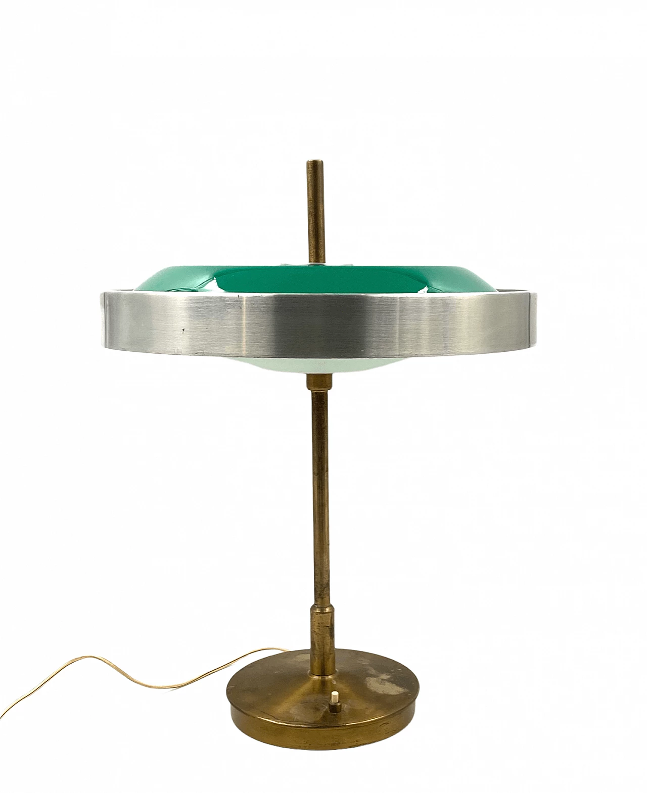 Lampada da tavolo in ottone e vetro di Oscar Torlasco per Lumi, anni '60 10