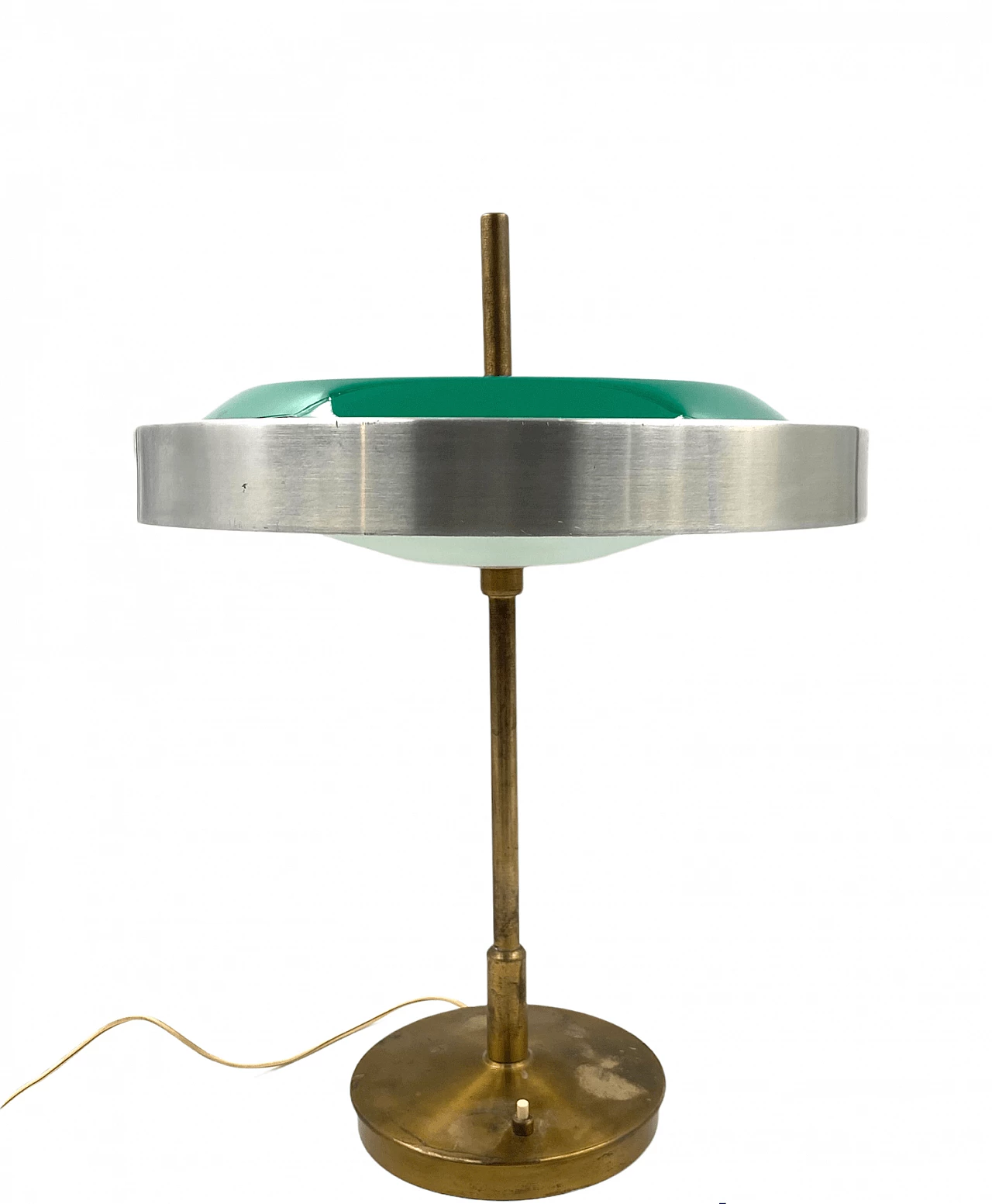 Lampada da tavolo in ottone e vetro di Oscar Torlasco per Lumi, anni '60 13