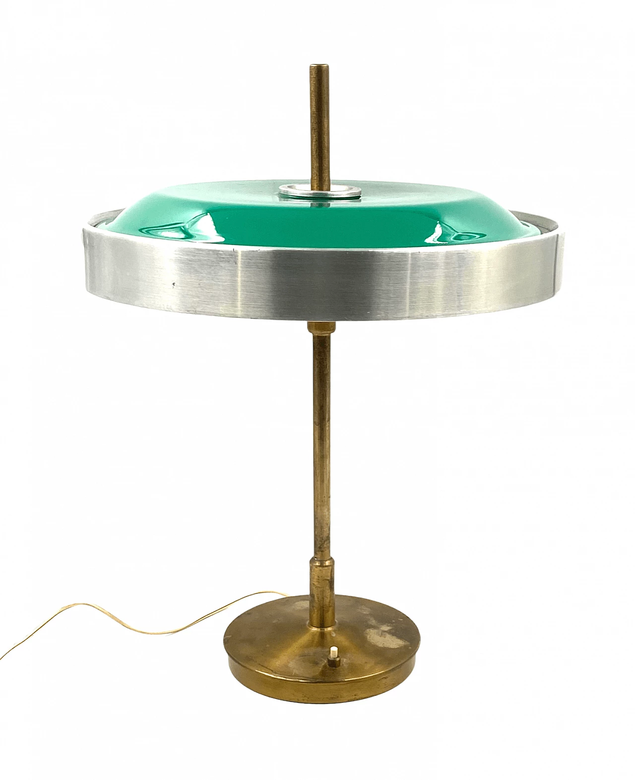 Lampada da tavolo in ottone e vetro di Oscar Torlasco per Lumi, anni '60 15