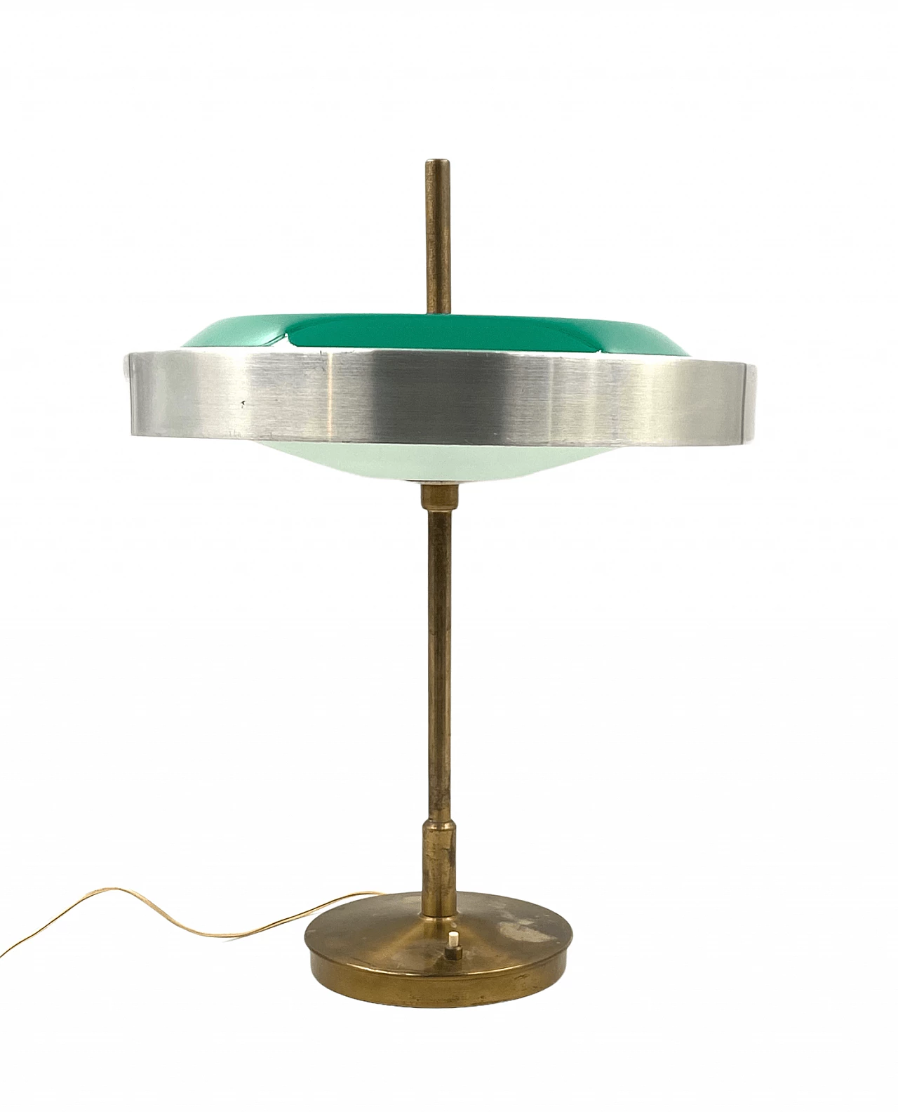 Lampada da tavolo in ottone e vetro di Oscar Torlasco per Lumi, anni '60 16