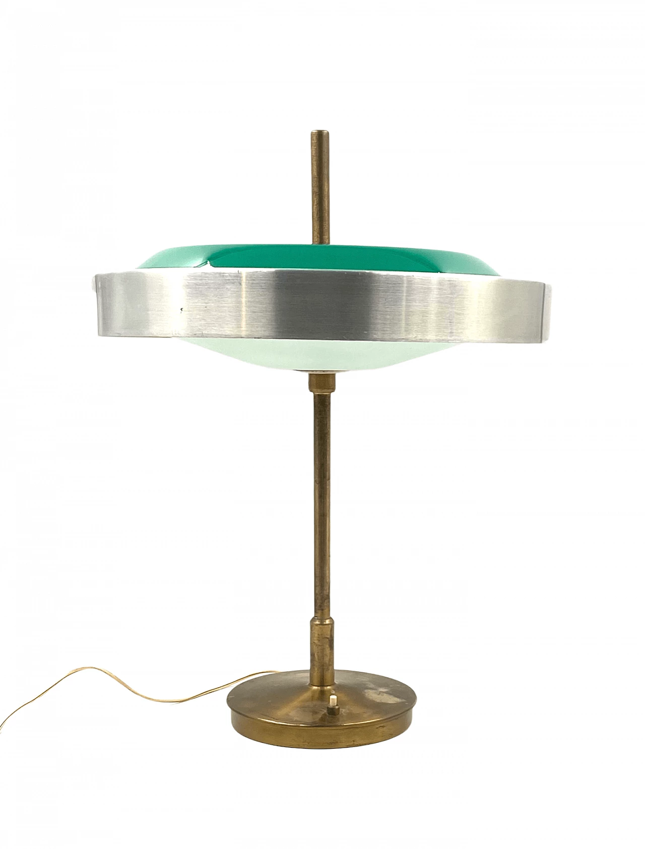 Lampada da tavolo in ottone e vetro di Oscar Torlasco per Lumi, anni '60 18