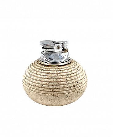 Travertine table lighter by Fratelli Mannelli, 1970s