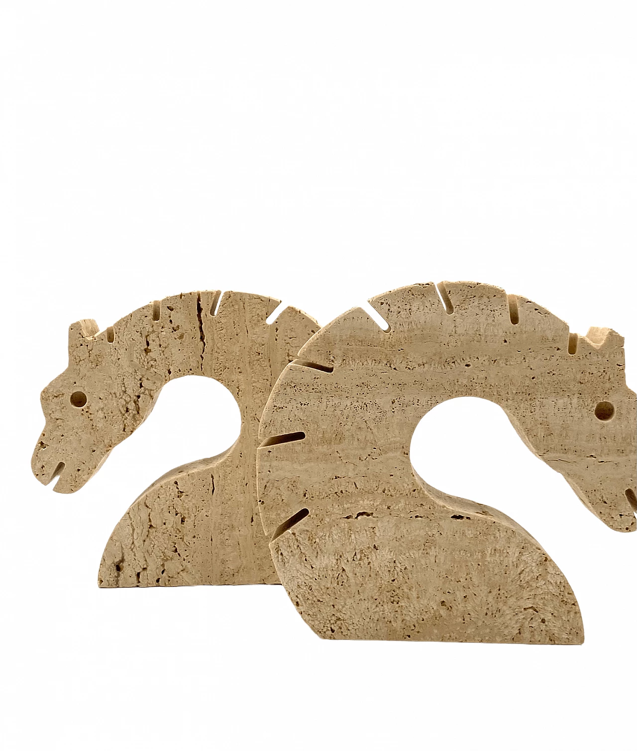 Horse-shaped travertine bookends by Fratelli Mannelli, 1970s 8