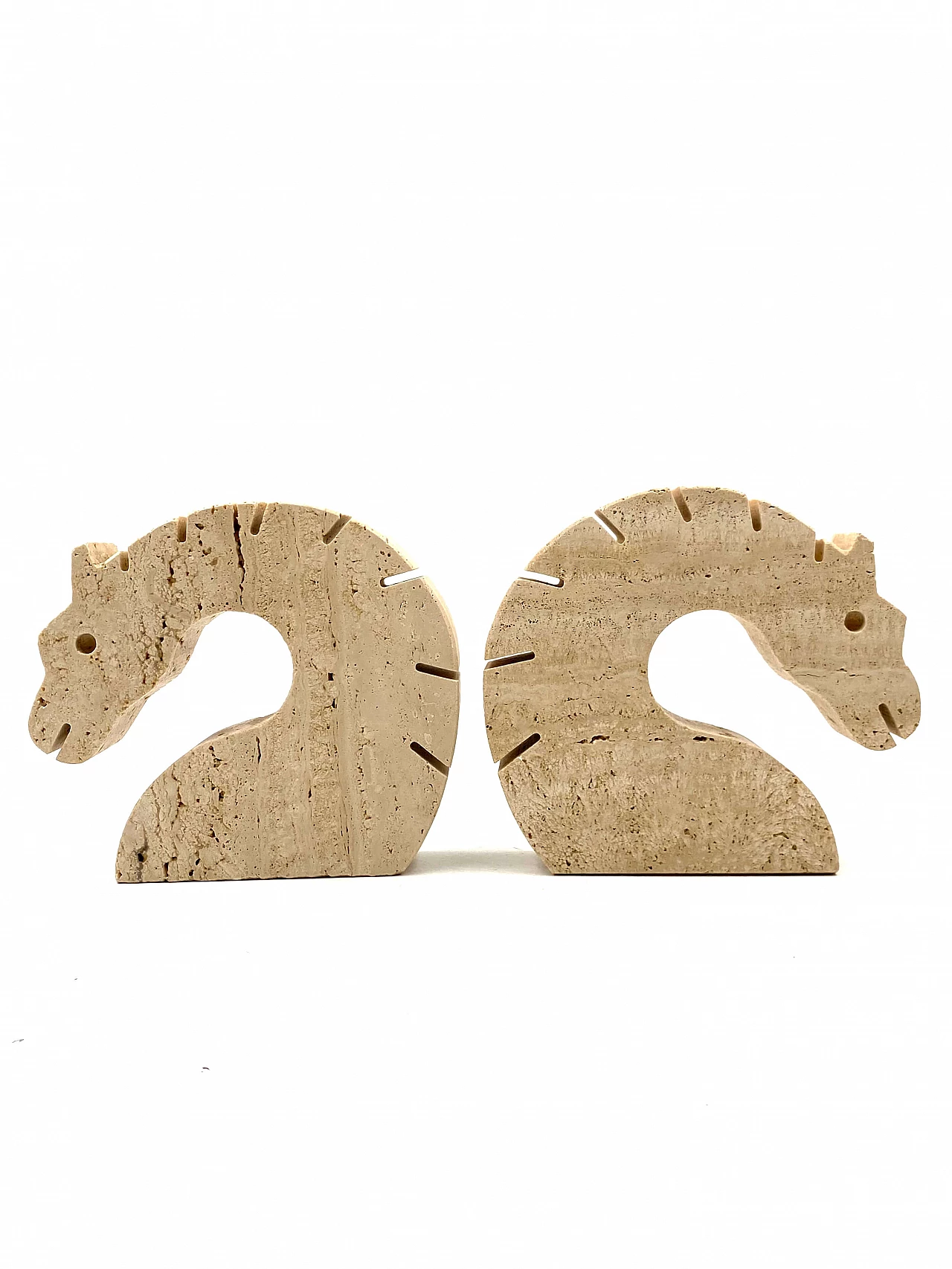 Horse-shaped travertine bookends by Fratelli Mannelli, 1970s 11