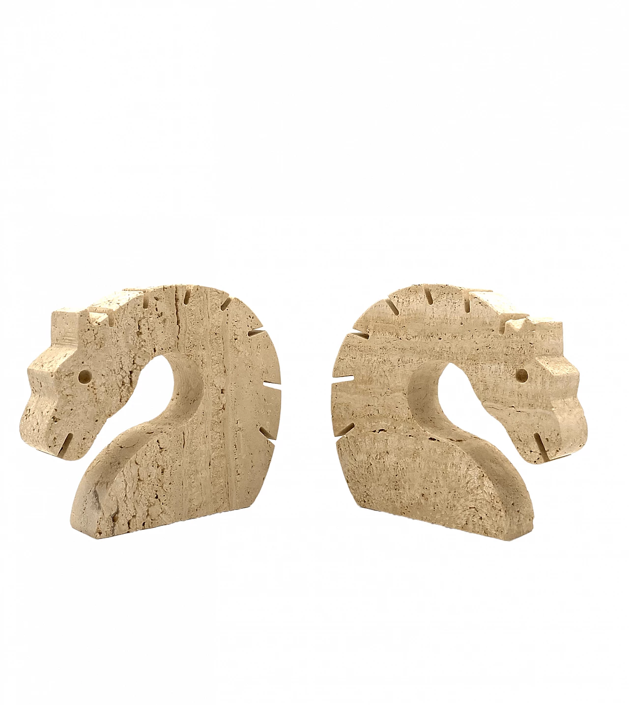 Horse-shaped travertine bookends by Fratelli Mannelli, 1970s 14
