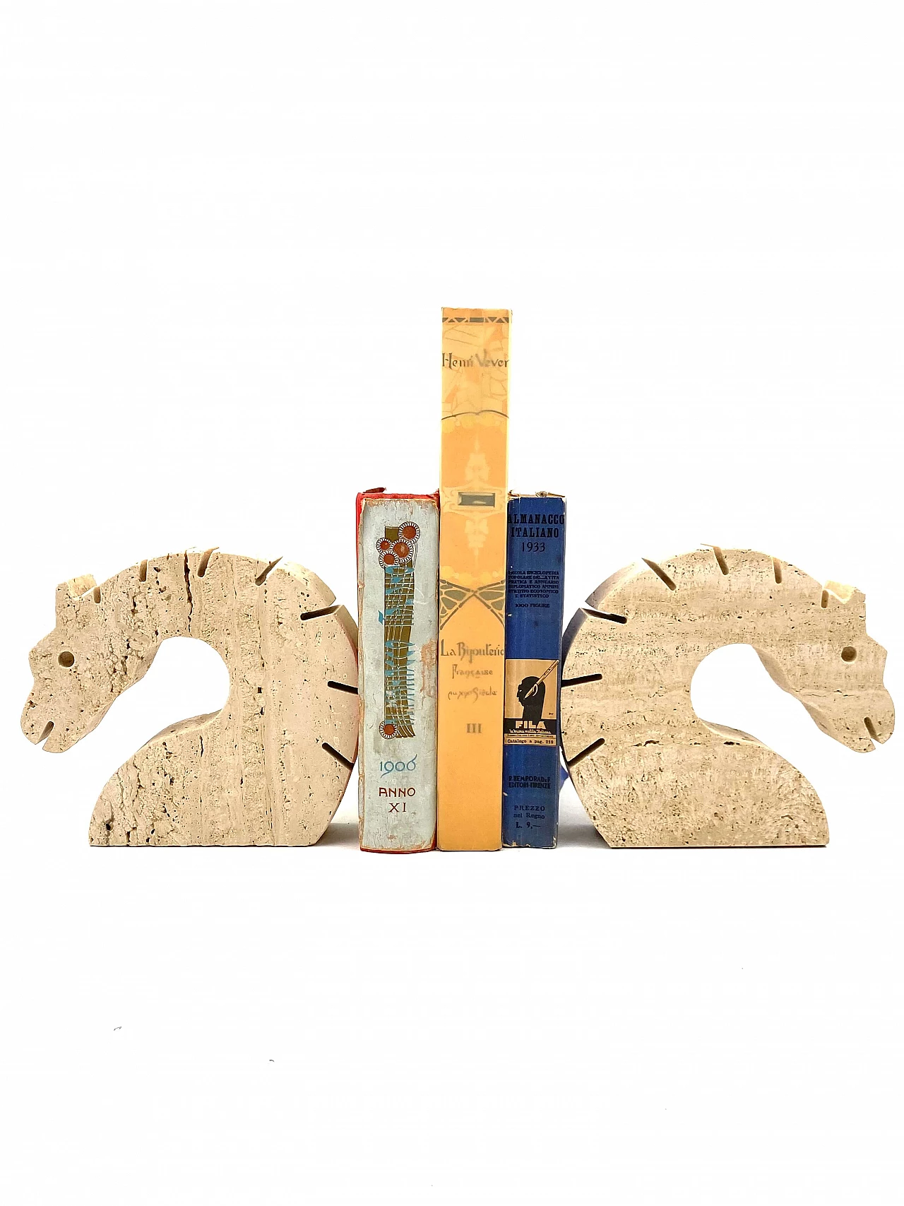 Horse-shaped travertine bookends by Fratelli Mannelli, 1970s 18