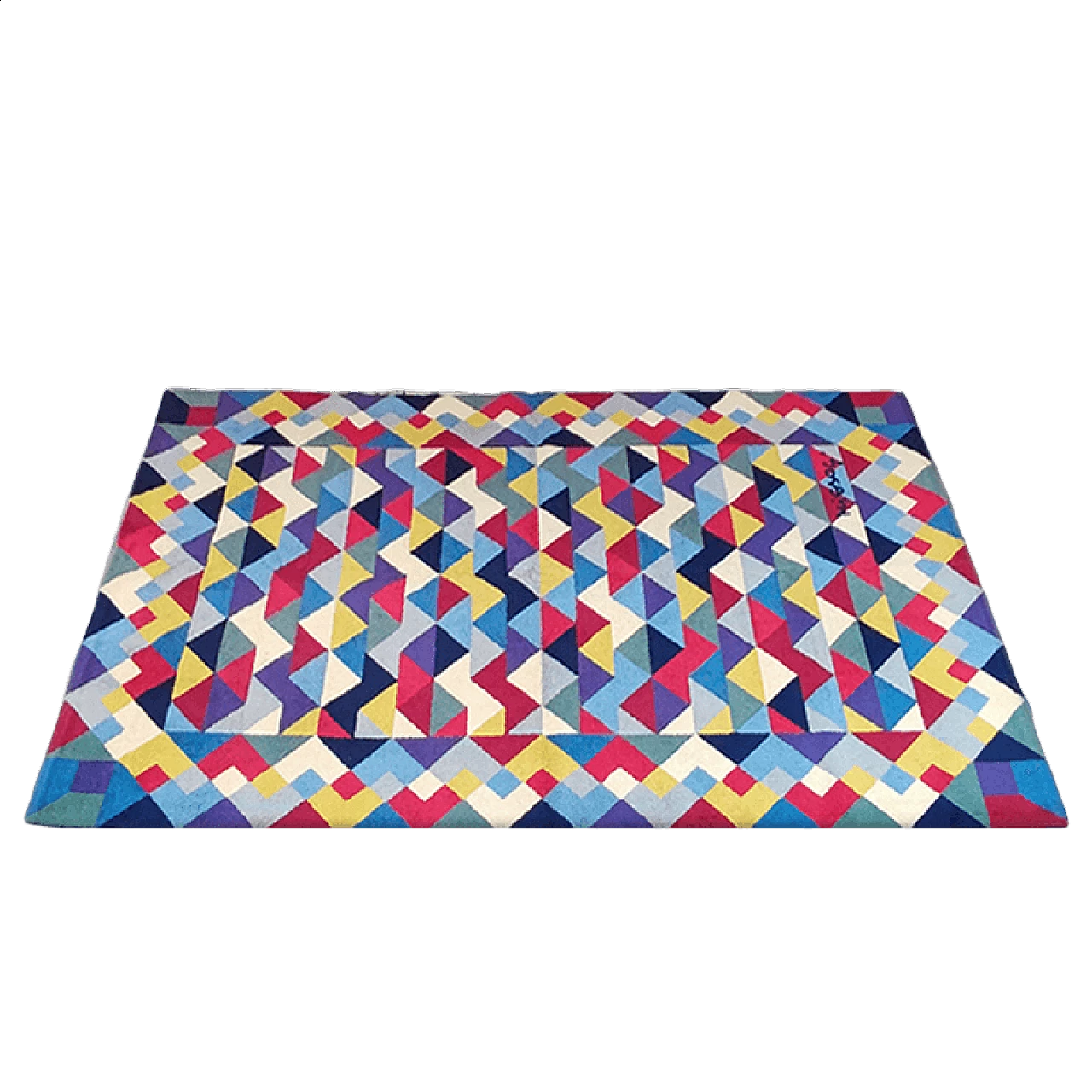 Tappeto Piramide in lana di Ottavio Missoni, anni '80 11