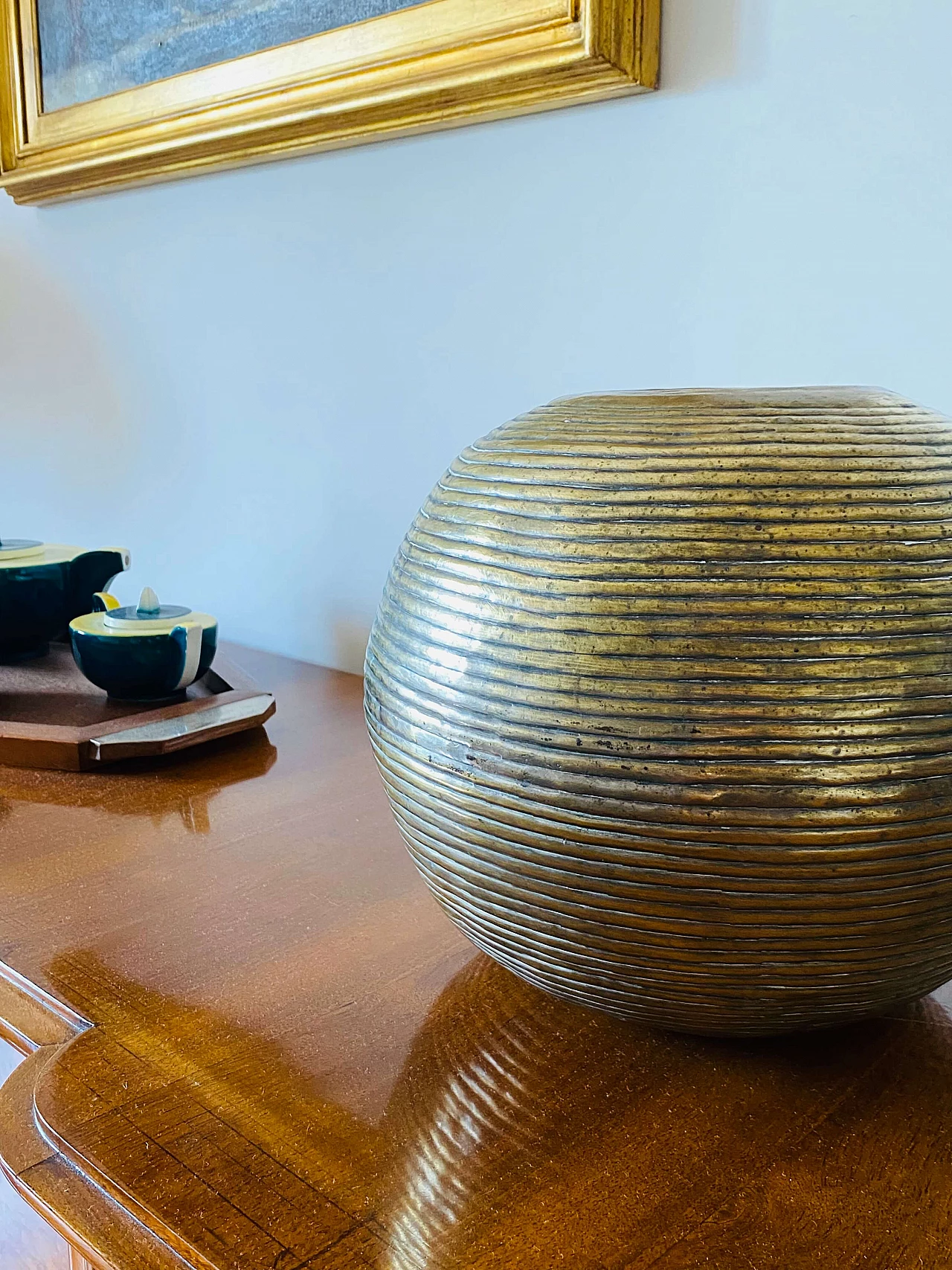 Spherical aluminium vase, 1970s 5
