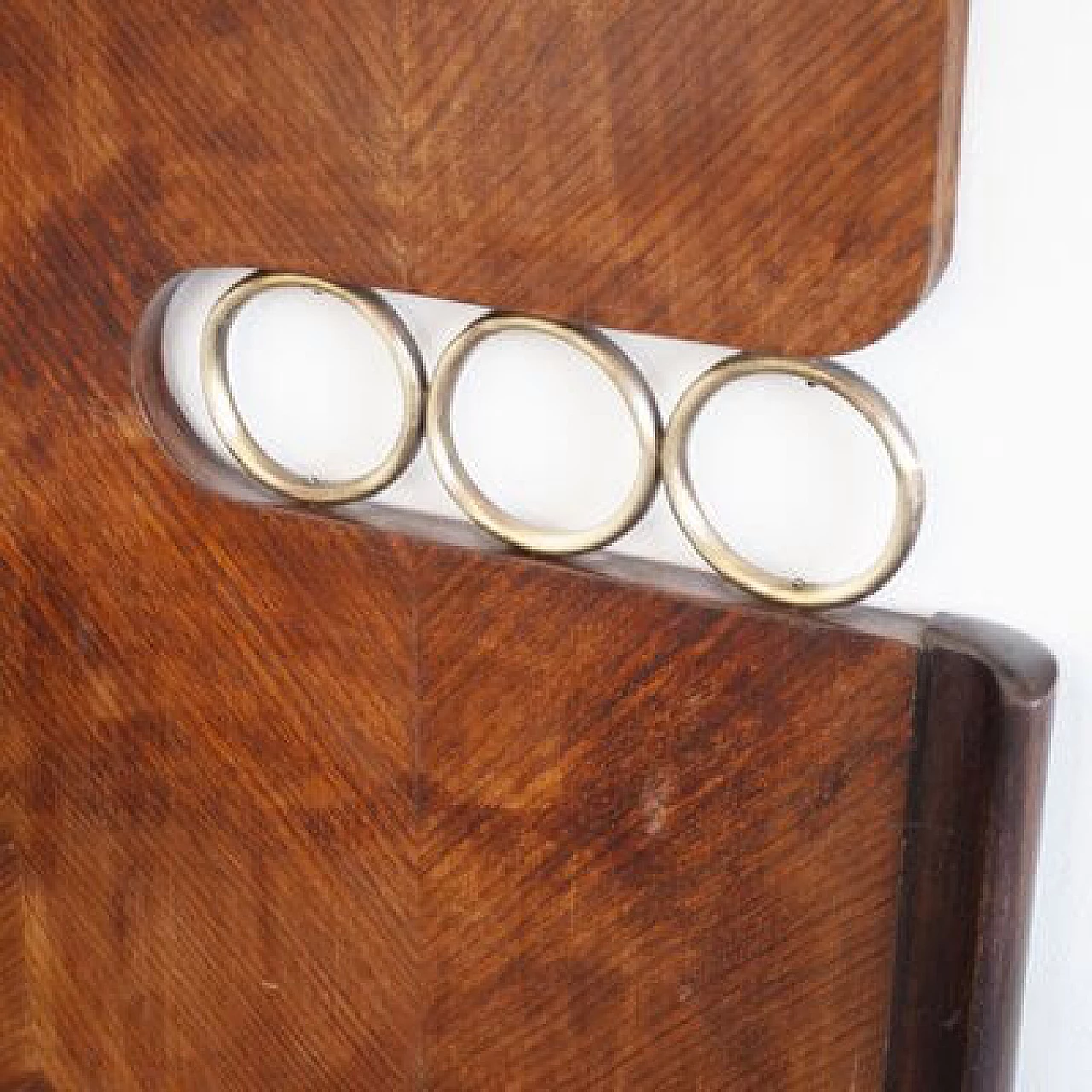 Brass and briarwood coat rack in the style of Gio Ponti, 1950s 3