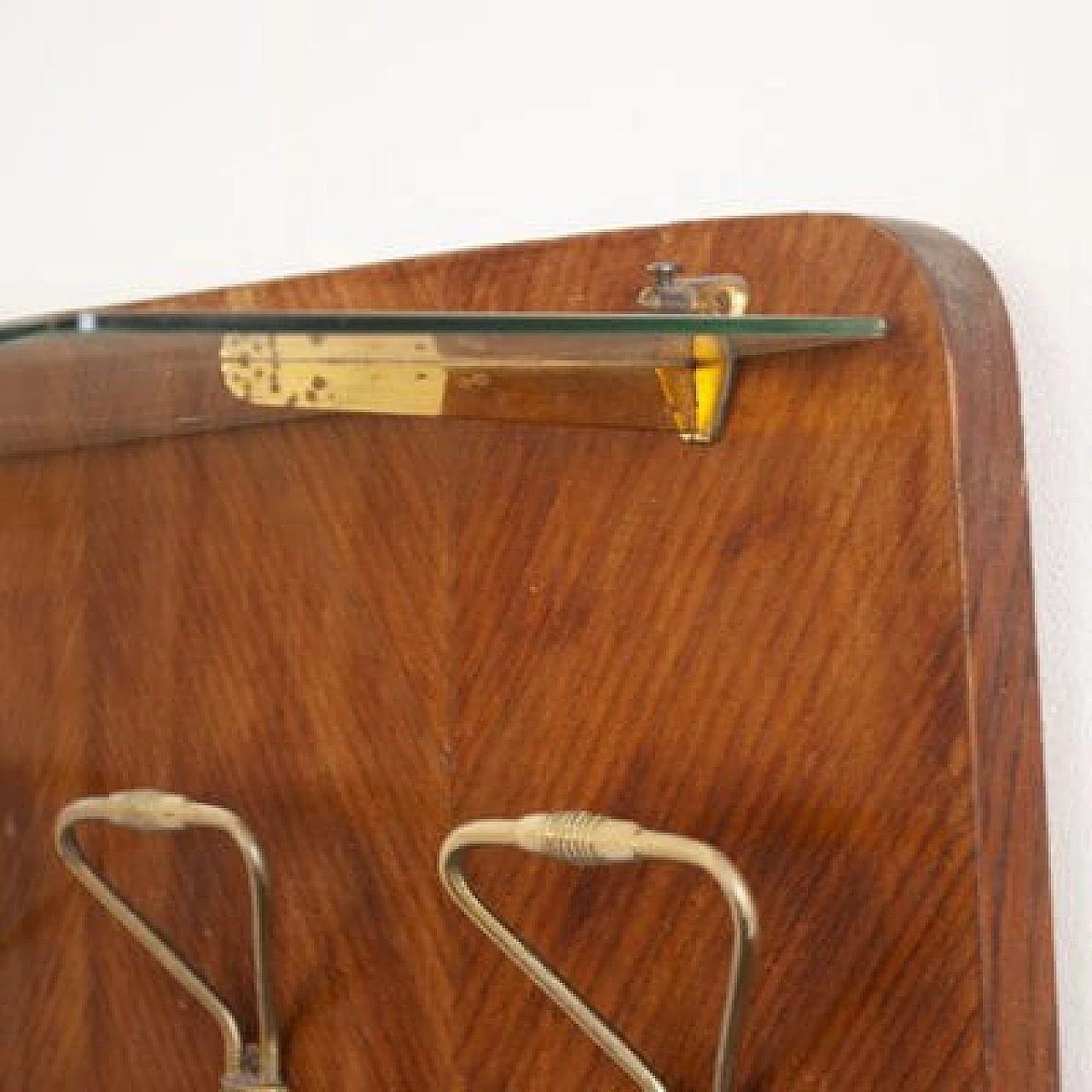Brass and briarwood coat rack in the style of Gio Ponti, 1950s 5