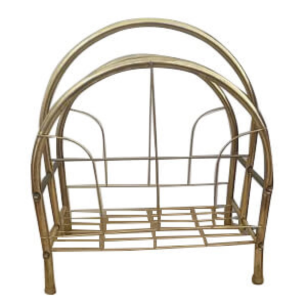 Brass magazine rack, 1970s 5