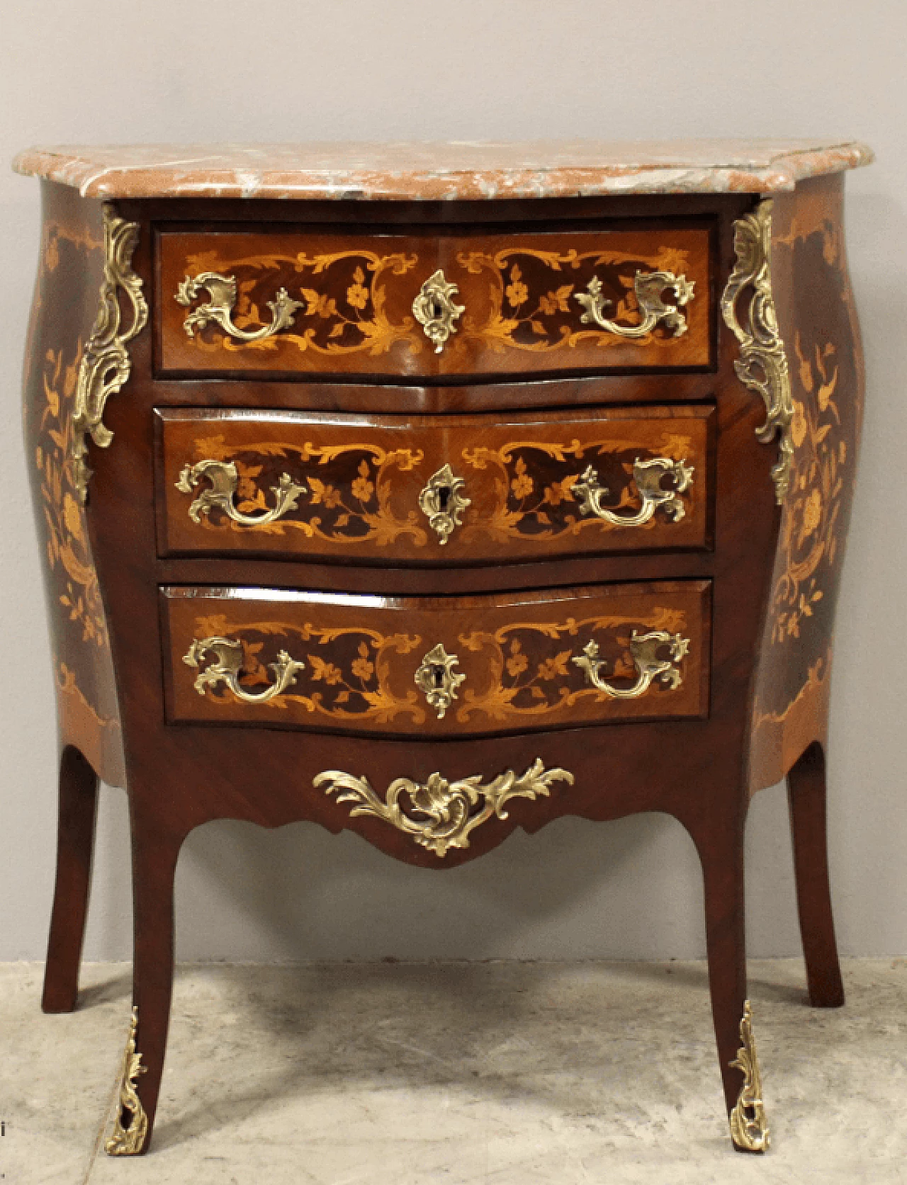 Cassettone Napoleone III intarsiato, tardo '800 10