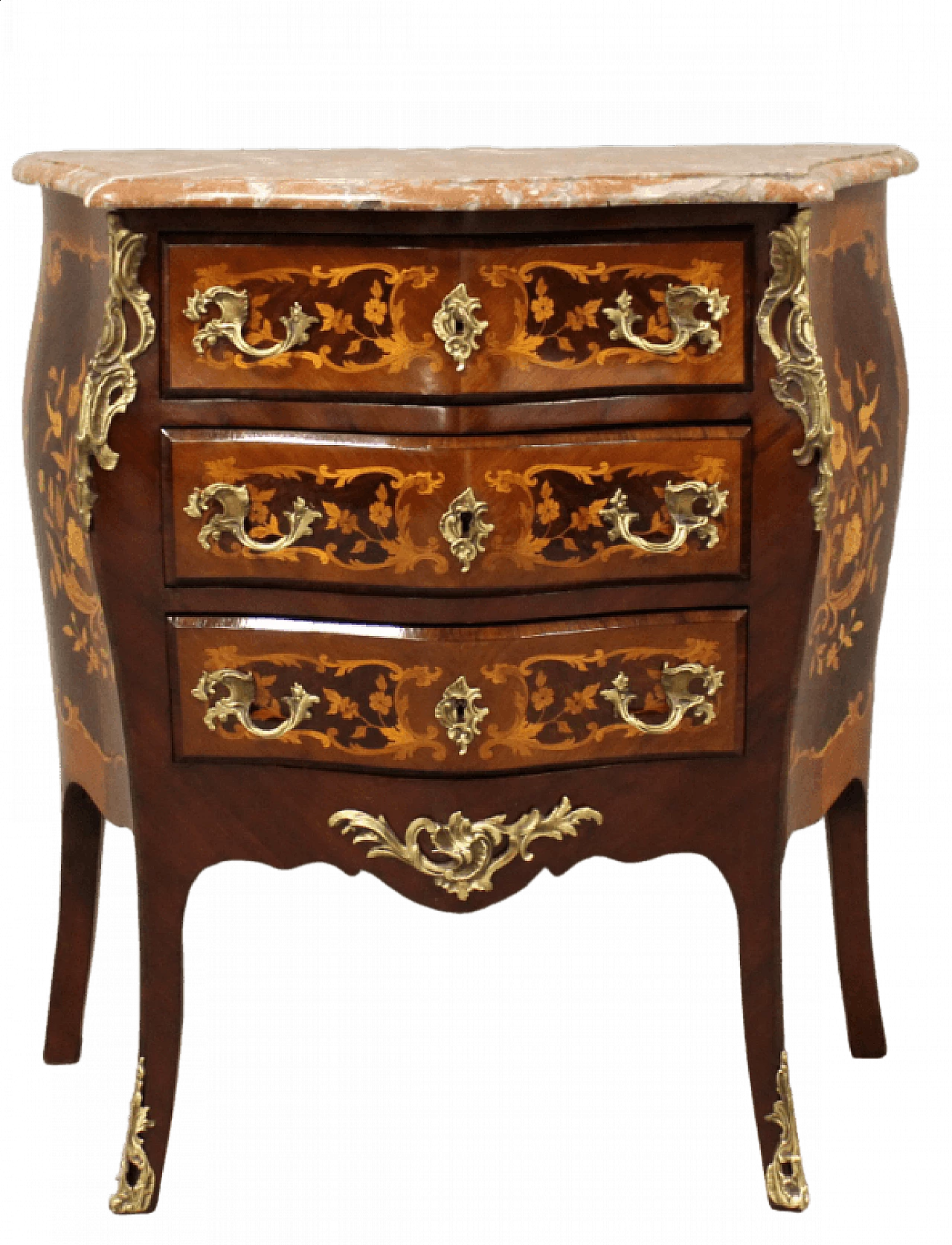 Cassettone Napoleone III intarsiato, tardo '800 11