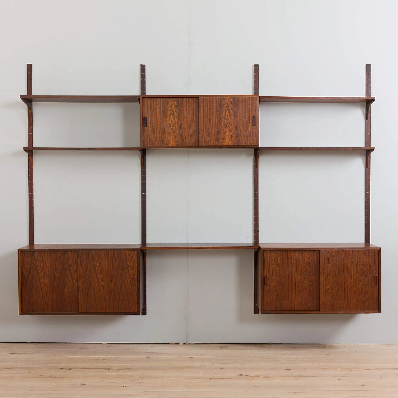 Danish three-bay wall cabinet with rosewood desk by Hansen&Guldborg, 1960s 4