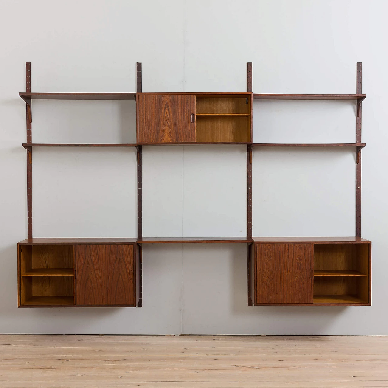 Danish three-bay wall cabinet with rosewood desk by Hansen&Guldborg, 1960s 6