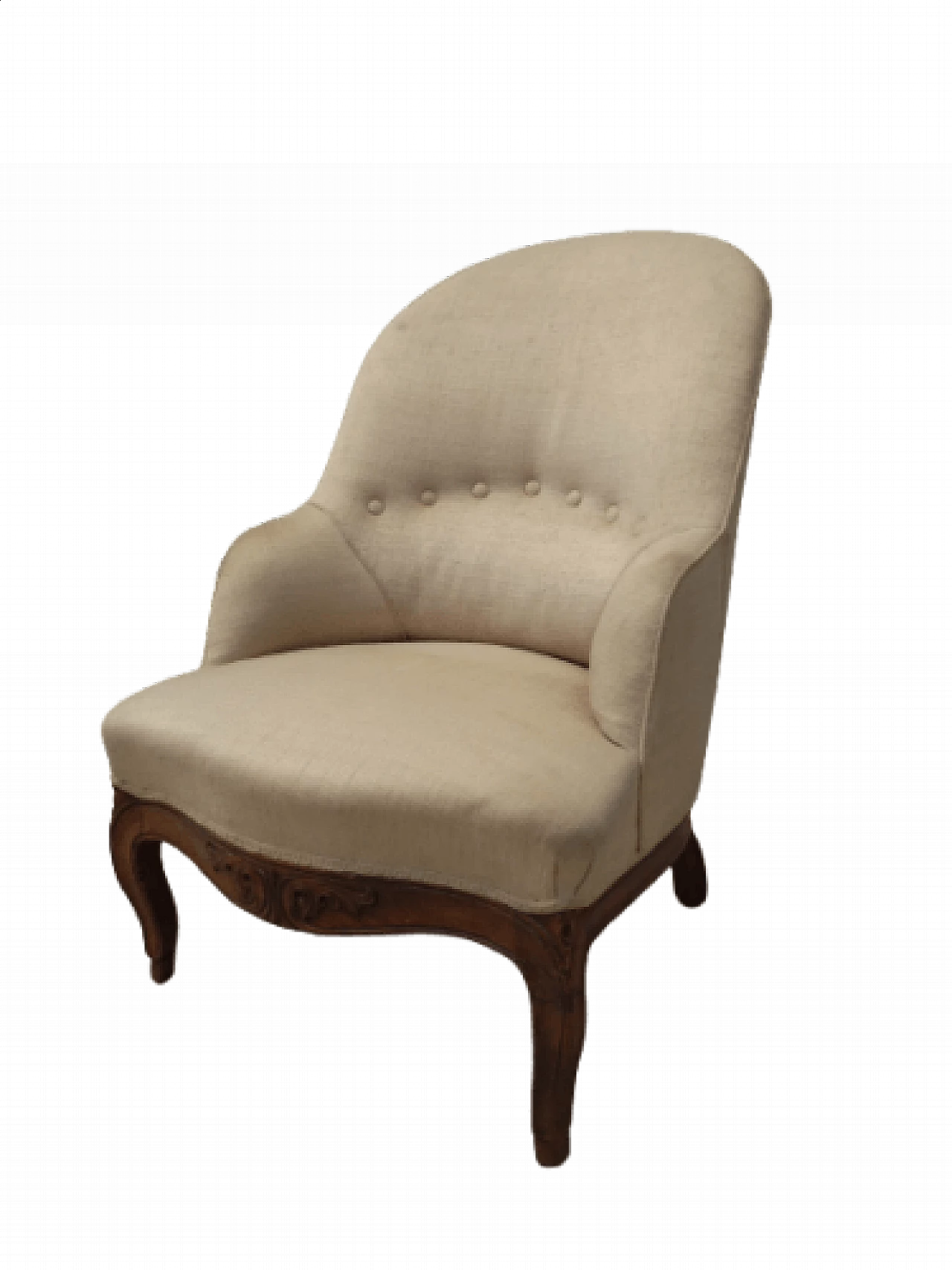 Louis Philippe armchair in solid walnut, mid-19th century 1