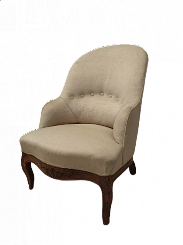 Louis Philippe armchair in solid walnut, mid-19th century