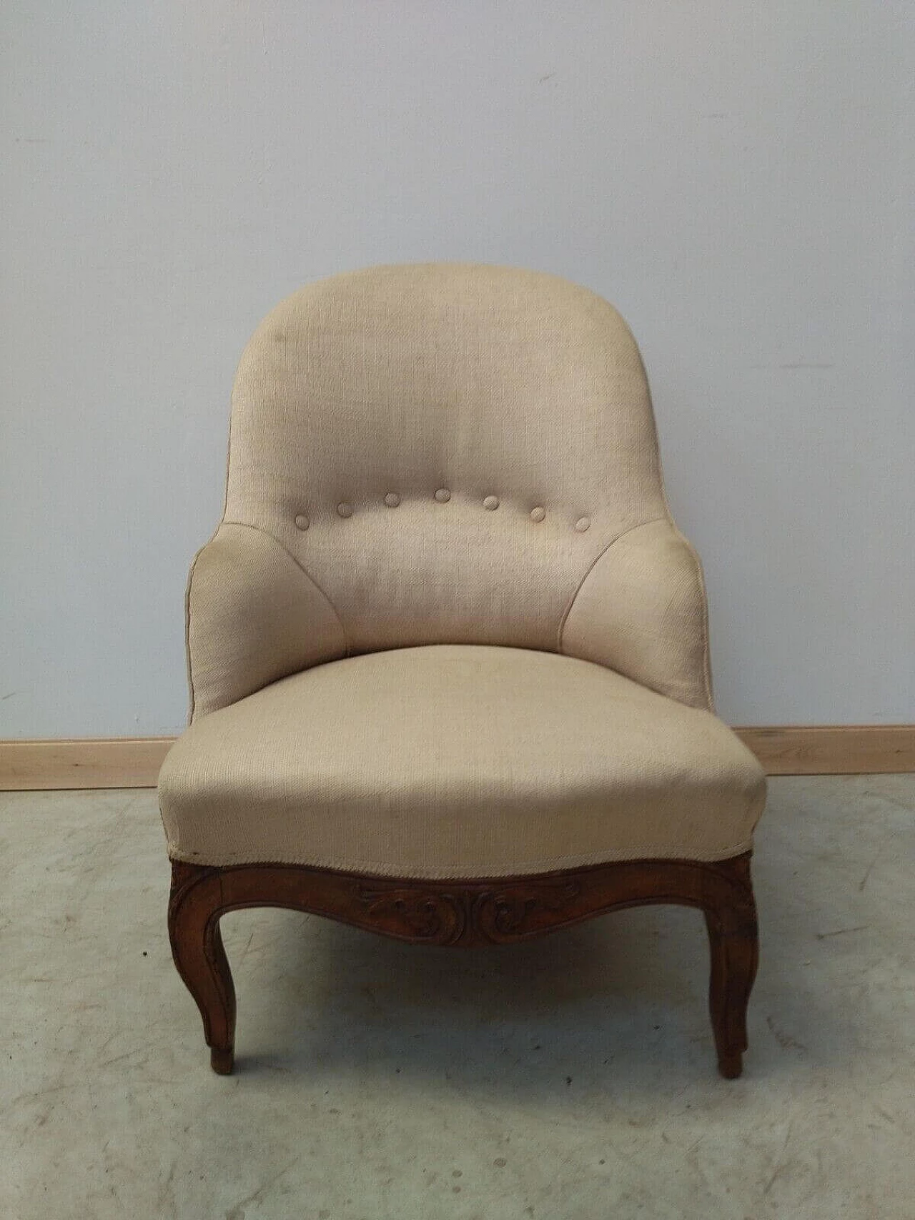 Louis Philippe armchair in solid walnut, mid-19th century 2