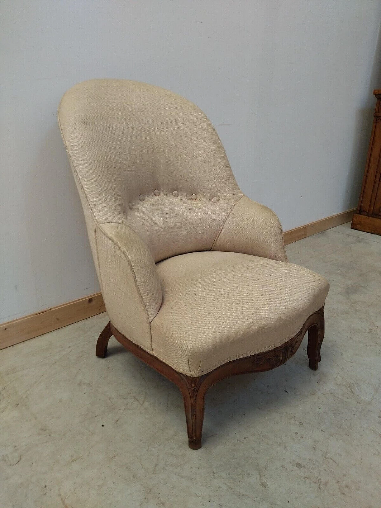 Louis Philippe armchair in solid walnut, mid-19th century 3