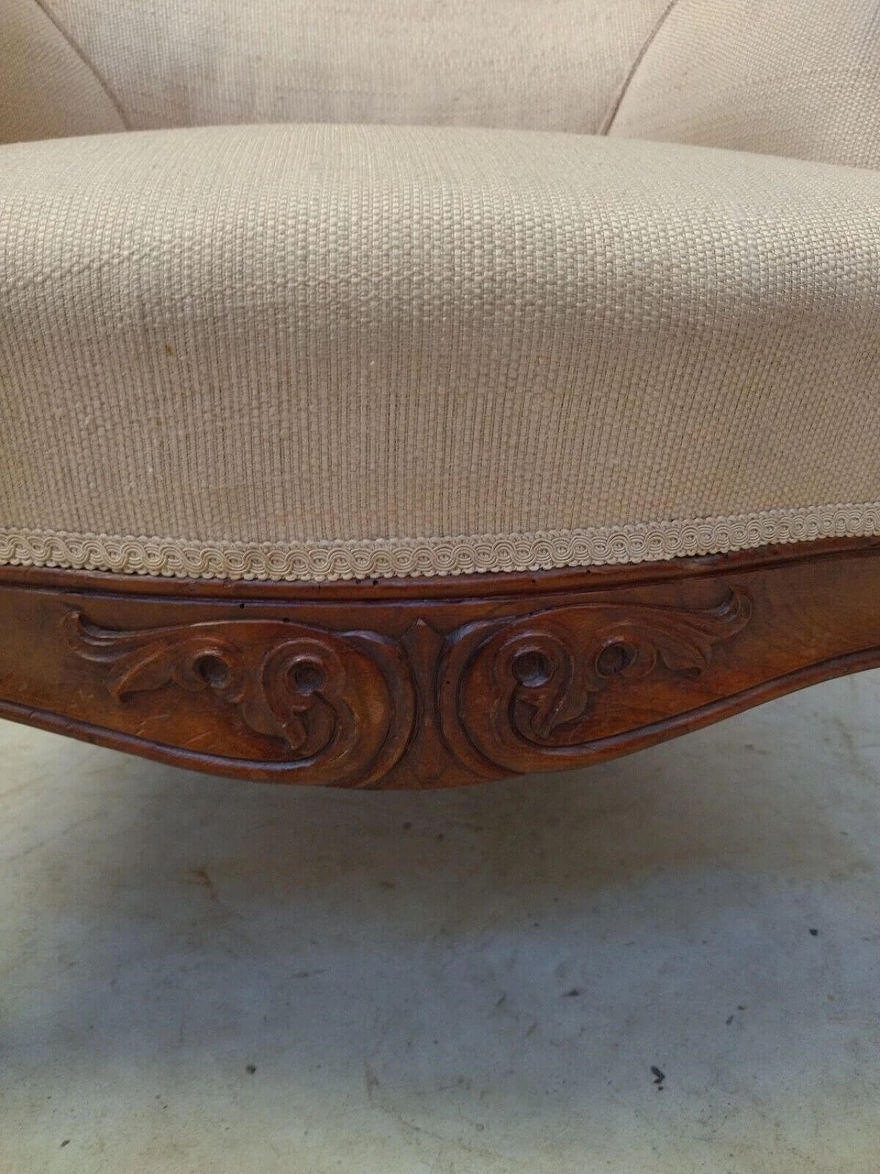 Louis Philippe armchair in solid walnut, mid-19th century 4